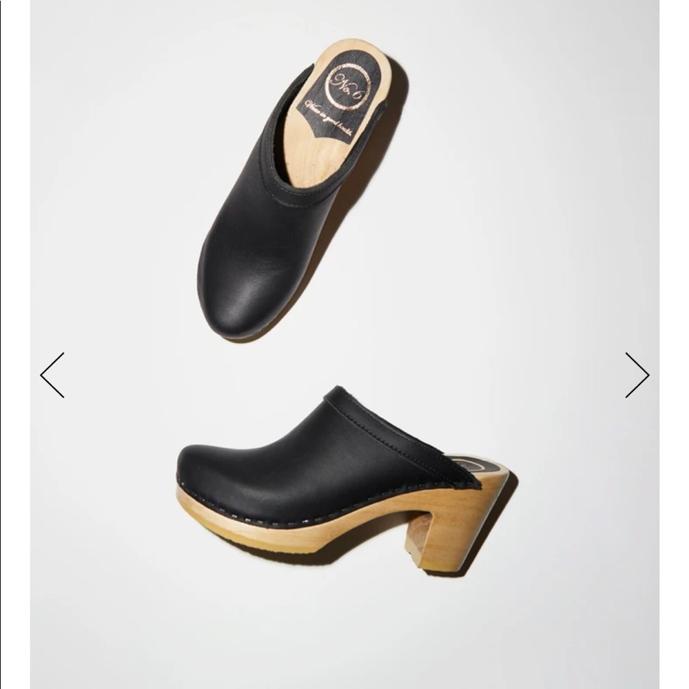 No.6 Old School Clog on High Heel in Black (41)